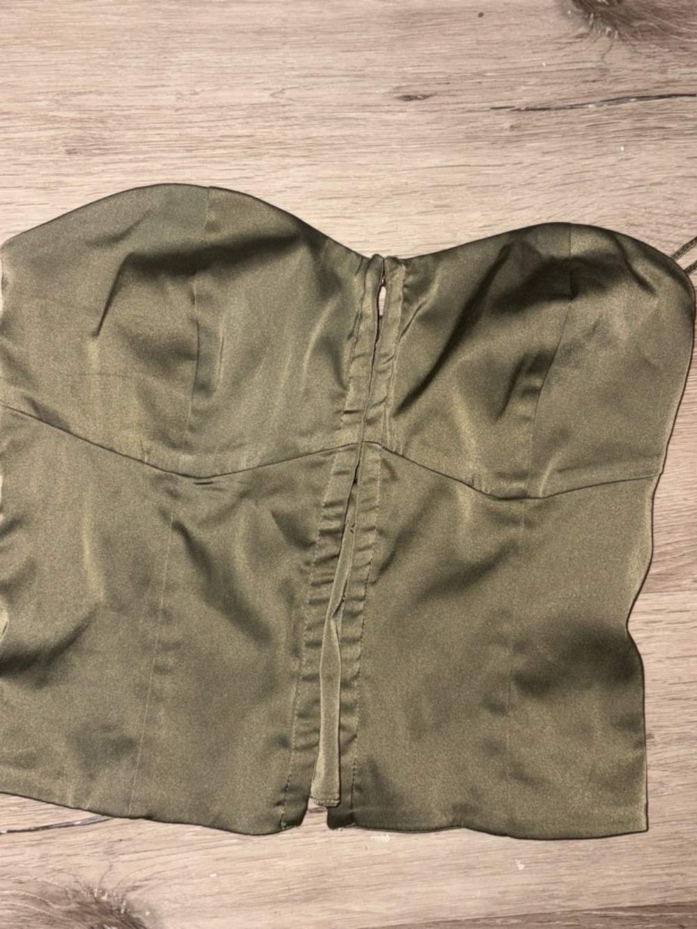 Abercrombie & Fitch Olive Strapless Bustier Top
